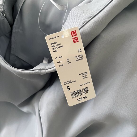 Uniqlo High Waist Drape Wrap Skirt in Blue - Picture 2 of 9